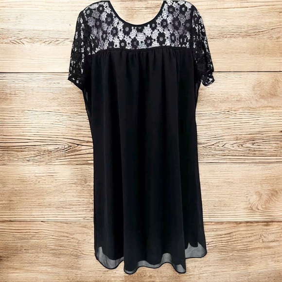 Liberty Love Dresses & Skirts - Women's Liberty Love Black Short Dress, Lace Top, Lined, Babydoll Dress, 1XL
